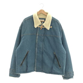 FACETASM / ファセッタズム | 2022AW | SHERPA DENIM JACKET / ボア切替 ベルクロスリーブ デニム オーバージャケット | 4 | インディゴ | メンズ