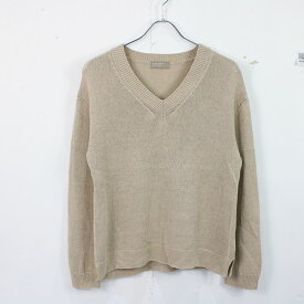 MARGARET HOWELL / マーガレットハウエル | 2018SS | RELAXED V NECK JUMPER リネン混Vネックニット | 2 | ベージュ | レディース