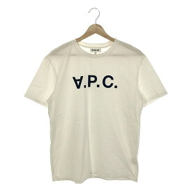 A.P.C. / アーペーセー | 反転ロゴ フロッキープリント Tシャツ | XS | ホワイト | メンズ