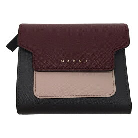 MARNI / マルニ | 2021AW | WALLET FLAP SQUARED ウォレット | ワインレッド/グレー/ライトピンク | レディース