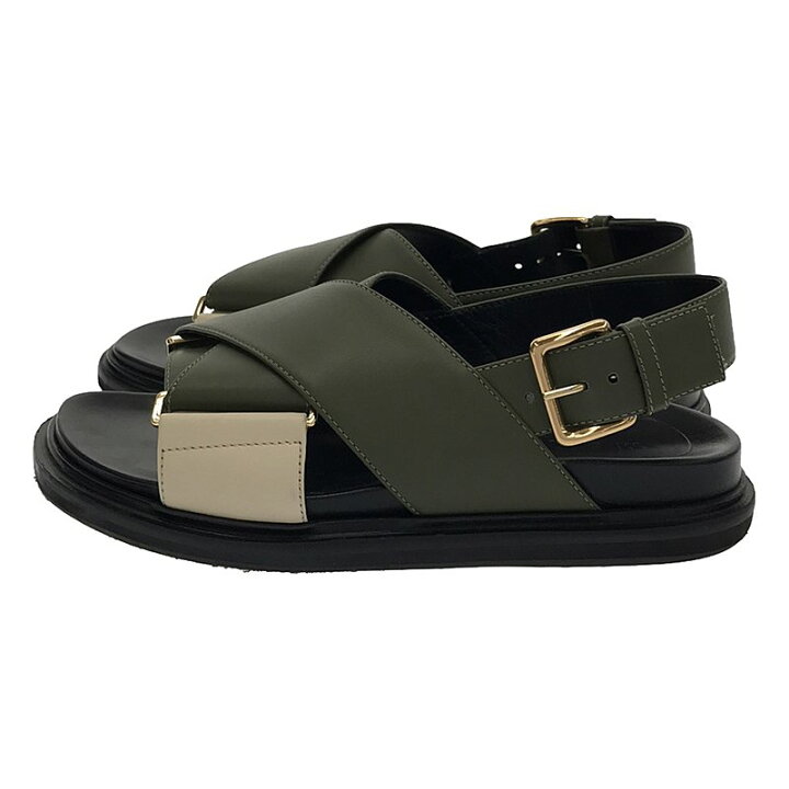楽天市場】MARNI / マルニ | レザー フスベット フラット サンダル 