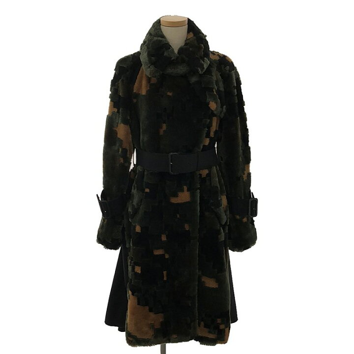 楽天市場】【美品】 sacai / サカイ | 異素材 ベルテッド ボア コート 