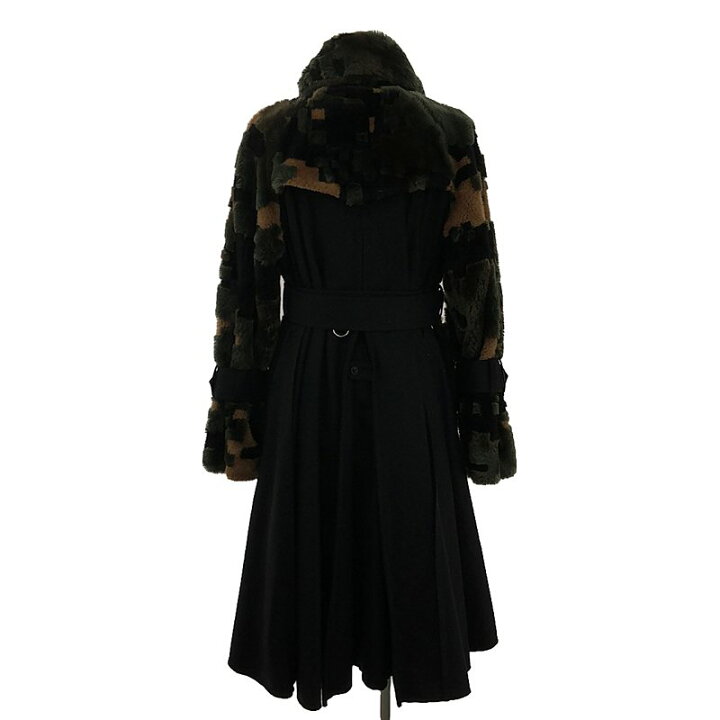 楽天市場】【美品】 sacai / サカイ | 異素材 ベルテッド ボア コート 