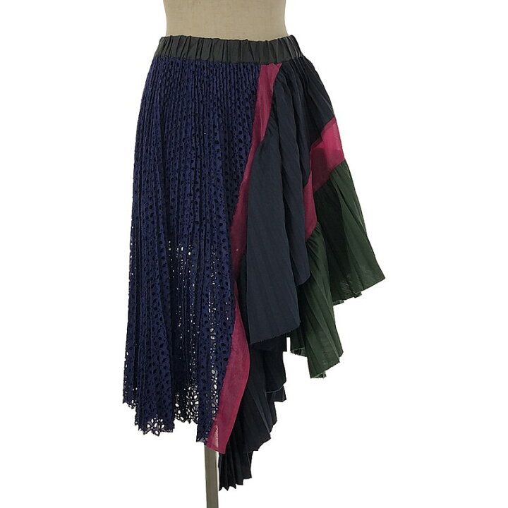 楽天市場】sacai / サカイ | レース プリーツ アシンメトリースカート  