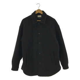 LOWNN / ローン | QUILTED SHIRT COAT ウール カシミヤ メルトン キルティング シャツ ジャケット ショートコート | 46 | ブラック | メンズ