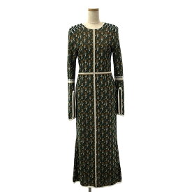 Mame Kurogouchi / マメクロゴウチ | 2023SS | Pedicel Jacquard Knit Dress ドレス ワンピース | 1 | グリーン/オレンジ/ホワイト | レディース