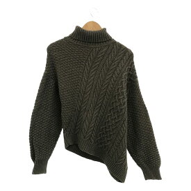 6(ROKU) / ロク | WOOL CASHMERE CABLE TURTLE NECK ニット | F | グリーン | レディース