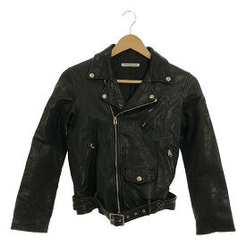 beautiful people / ビューティフルピープル | shrink leather riders jacket ライダースジャケット | 150 | ブラック | レディース