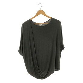 ARMANI COLLEZIONI / アルマーニコレツォーニ | アシンメトリー ドレープ 変形 カットソー Tシャツ | 44 | ダークグレー | レディース