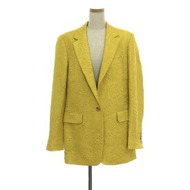 【在庫一掃SALE】DRIES VAN NOTEN / ドリスヴァンノッテン | 2018AW | Jacquard Blazer 総柄 ジャケット | 38 | イエロー | レディース