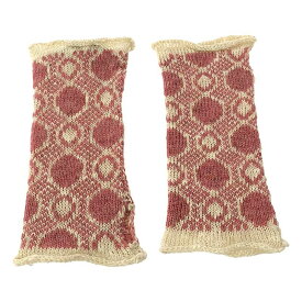 【新品】 OLUBIYI THOMAS / オルヴィトーマス | 2022AW | wool wrist warmers gloves ウール ジャガード フィンガーレスグローブ アームウォーマー | F | ピンク