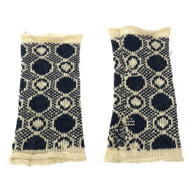 【新品】 OLUBIYI THOMAS / オルヴィトーマス | 2022AW | wool wrist warmers gloves ウール ジャガード フィンガーレスグローブ アームウォーマー | ネイビー