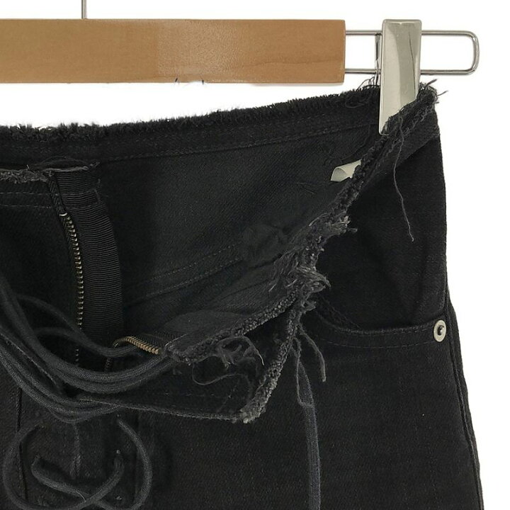 jonnlynx ジョンリンクスデニムパンツブラックデニムレースアップ 