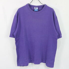 CHAMPION / チャンピオン | 90s | 青タグ 袖ロゴ刺繍半袖Tシャツ purple | M | パープル | メンズ
