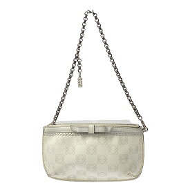 LOEWE / ロエベ | アナグラムロゴ リボン チェーンポーチ ハンドバッグ | ホワイト | レディース