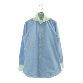 Giannetto / ジャンネット | コットン ドレスシャツ | 38 / 15 | ホワイト/ブルー | メンズ