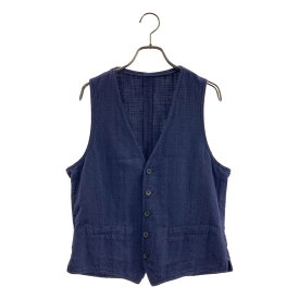 LARDINI / ラルディーニ | コットン シルク バックアジャスター ジレ ベスト | 46 | ネイビー | メンズ