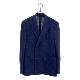 【美品】 LARDINI / ラルディーニ | シルクブレンド ダブルブレスト テーラードジャケット | 44 | ブルー系 | メンズ