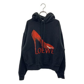 LOEWE / ロエベ | PUMP HOODIE リラックスフィット プリント フーデッドパーカ | S | ブラック/レッド | レディース