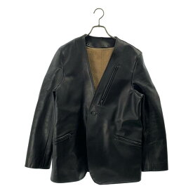 【新品】 Nahyat / ナヤット | W-011 ウールライナー付き ラムレザー ノーカラージャケット | 2 | ブラック | メンズ