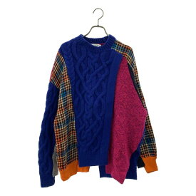 ENFOLD / エンフォルド | ケーブル コンビネーション ニット | 38 | マルチカラー | レディース