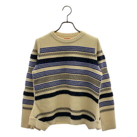 Coohem / コーヘン | ボーダー クルーネック ニット セーター | 36 | アイボリー/ネイビー系 | レディース