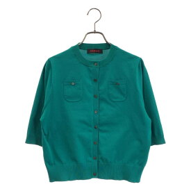 【美品】 CABaN / キャバン | ファインポリエステル ハーフスリーブポケットカーディガン | S | グリーン | レディース