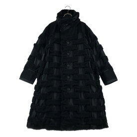 ISSEY MIYAKE / イッセイミヤケ | 2015AW | 異素材切替 3D織り コート | 3 | ブラック | レディース