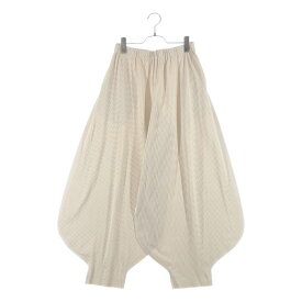 PLEATS PLEASE ISSEY MIYAKE / プリーツプリーズイッセイミヤケ | 変形 ウエストゴム ワイド イージーパンツ | ベージュ | レディース