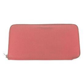 HERMES / エルメス | della cavalleria U刻印Uアザップ シルクイン 裏地スカーフ柄 ラウンドジップ ロングウォレット 長財布 | ピンク | レディース