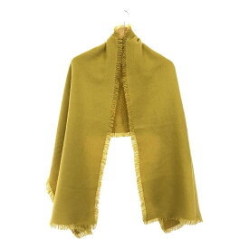 【美品】 douce gloire / ドゥーズグロワール | カシミヤ100% ダブルフェイス フリンジ 大判 ストール | イエロー