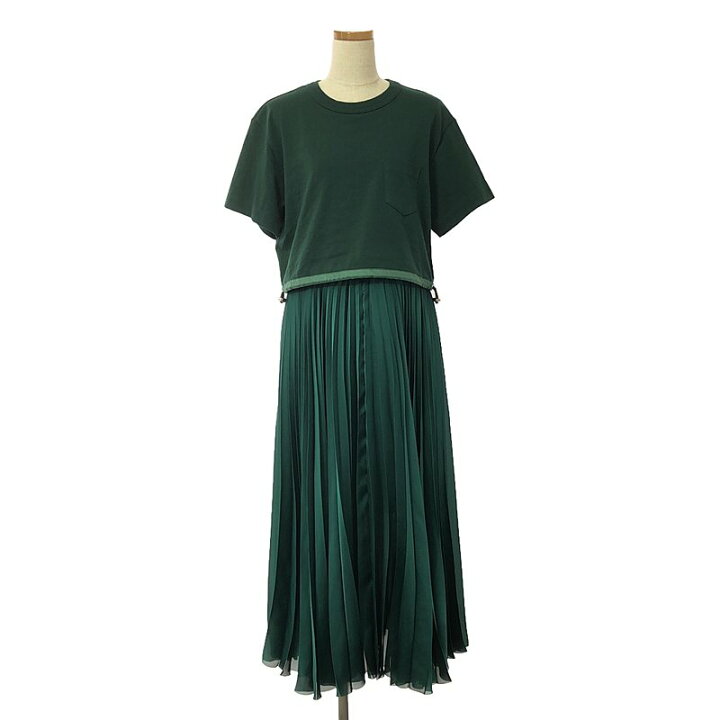 楽天市場】【美品】 sacai / サカイ | Cotton Jersey × Satin Dress  