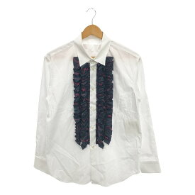 【美品】 tao COMME des GARCONS / タオコムデギャルソン | 2023AW | ブロード チェックフリルシャツ | M | ホワイト | レディース