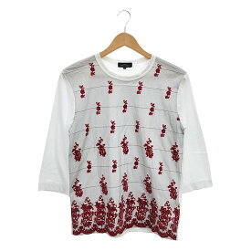 tricot COMME des GARCONS / トリココムデギャルソン | 2021AW | メッシュ フロッキープリント カットソー | S | ホワイト/ブラック/レッド | レディース