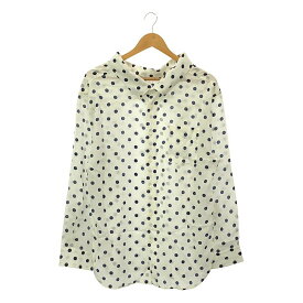 【美品】 BALENCIAGA / バレンシアガ | シルク ドット ボタンダウン オーバーサイズ シャツ | XS | ホワイト | レディース