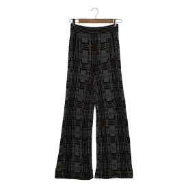 BOTTEGA VENETA / ボッテガヴェネタ | ジャガード ニット フレア イージーパンツ | ボルドー/ホワイト/ブラック系 | レディース