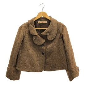 MARNI / マルニ | ラウンドカラー ウール ショートジャケット | 40 | ブラウン | レディース