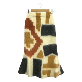 【新品】 Mame Kurogouchi / マメクロゴウチ | 2023AW | Origami Dyed Suri Alpaca Wool Knitted Skirt スカート | 1 | WHITE | レディース