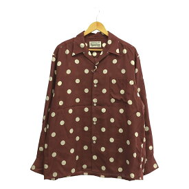 【新品】 WACKO MARIA / ワコマリア | 2023SS | DOTS OPEN COLLAR SHIRT ドット オープンカラーシャツ | L | BORDEAUX | メンズ