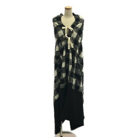 【新品】 tricot COMME des GARCONS / トリココムデギャルソン | 2021AW | チェック シャギー ロング ケープコート | S | ブラック/ホワイト | レディース