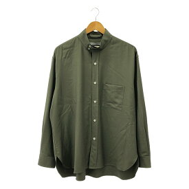 【美品】 Cristaseya / クリスタセヤ | ITALIAN WOOL HIGH COLLAR SHIRT ハイカラーシャツ | L | オリーブ | メンズ