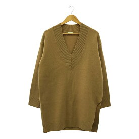 DRIES VAN NOTEN / ドリスヴァンノッテン | メリノウール スリット オーバーニット | XS | ライトブラウン | レディース