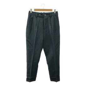 ECOLE DE CURIOSITES / エコール・ド・キュリオジテ | ウールコットンストライプパンツ | S | ネイビー | レディース