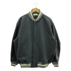 Graphpaper / グラフペーパー | SCALE OFF MELTON STADIUM JACKET / レザースリーブ アワードジャケット ブルゾン / 総裏地 | 2 | グリーン | メンズ