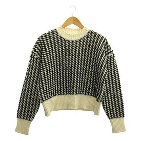 BOTTEGA VENETA / ボッテガヴェネタ | Textured Knit Sweater ニット | S | ブラック/ホワイト | レディース