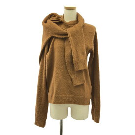 Rokh / ロック | 変形 肩掛け ニット プルオーバー | S | キャメル | レディース