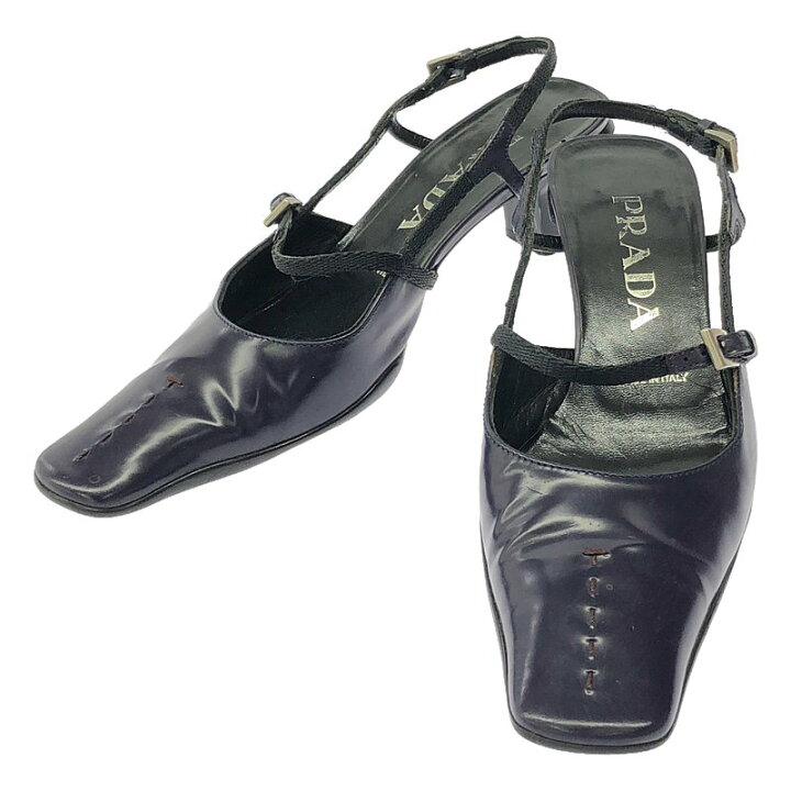 楽天市場】PRADA / プラダ | レザー ストラップ ヒール パンプス 