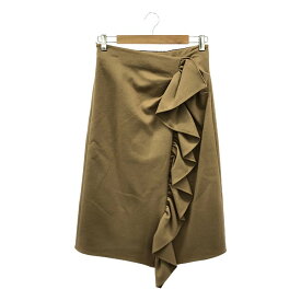 【美品】 BORDERS at BALCONY / ボーダーズアットバルコニー | メルトン ジャージーウール スカート | 38 | ベージュ | レディース