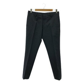 【クリアランスSALE最大15%OFF〜8/17(日)まで】DRIES VAN NOTEN / ドリスヴァンノッテン | ウール ストライプ スラックス パンツ | 48 | ネイビー | メンズ