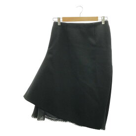 【美品】 sacai / サカイ | Wool Melton Skirt / ウール メルトン アシンメトリー スカート | 1 | ブラック | レディース